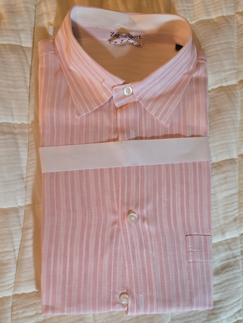 ZegnaSport Pink Stripe Dress Shirt - Classic Fit